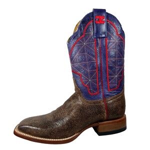 Cinch Edge Cowboy boots square toe purple red brown western cowgirl leather